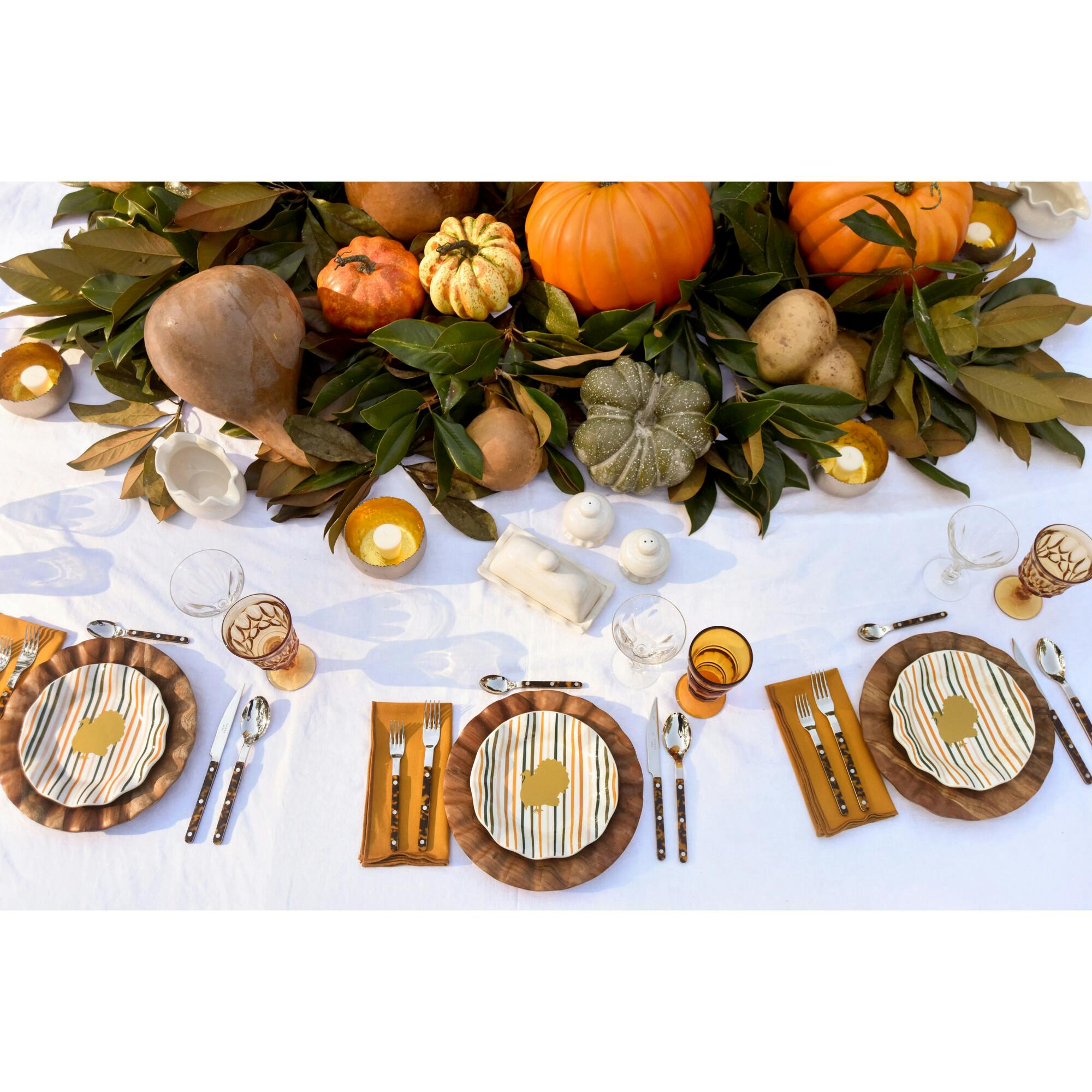 Turkey Stripes Ruffle Salad Plate