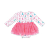 Bow Trellis Tree - Long Sleeve Tutu Bodysuit Dress