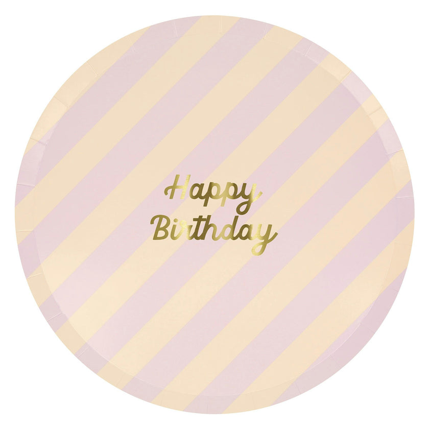 Stripe Happy Birthday Dinner Plates