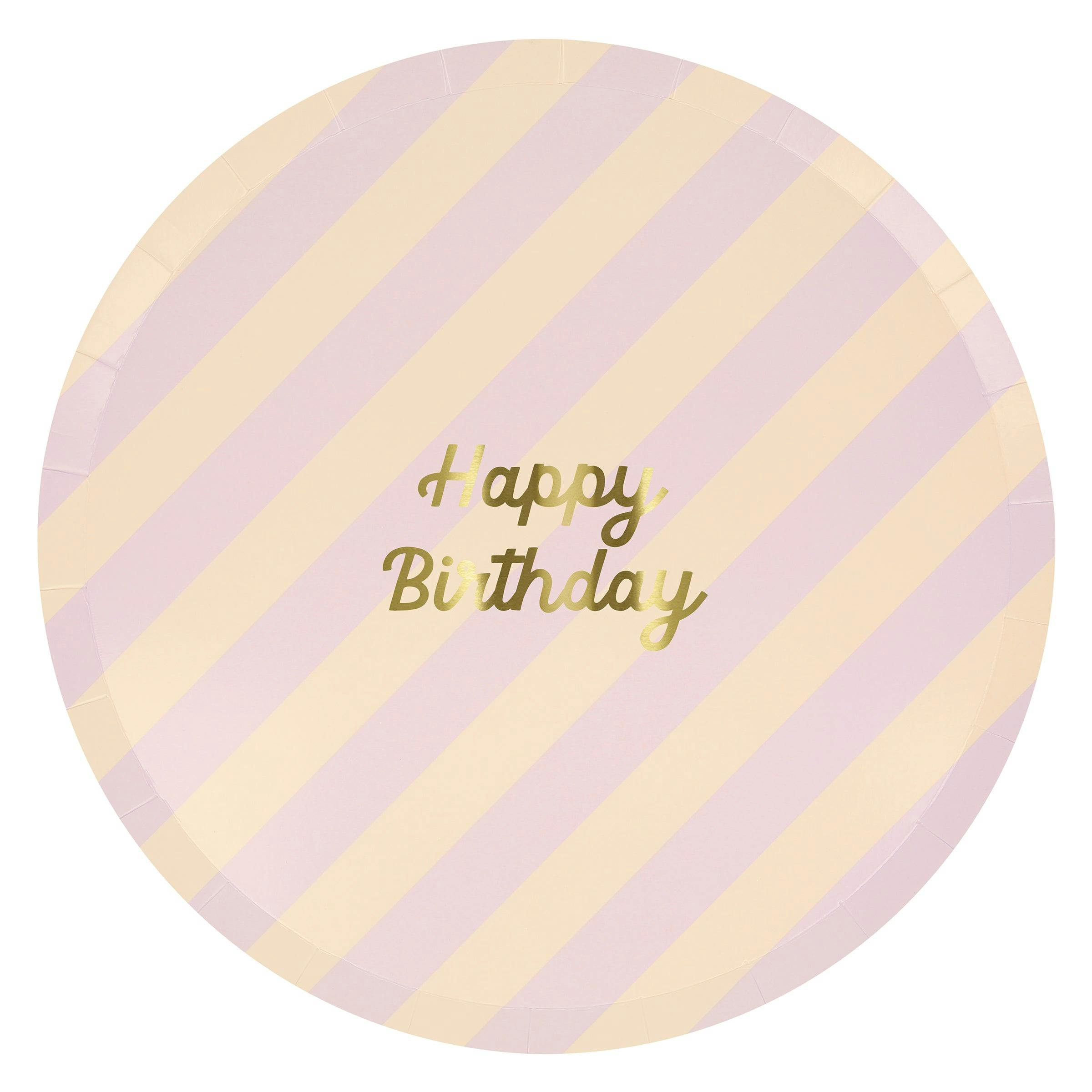 Stripe Happy Birthday Dinner Plates