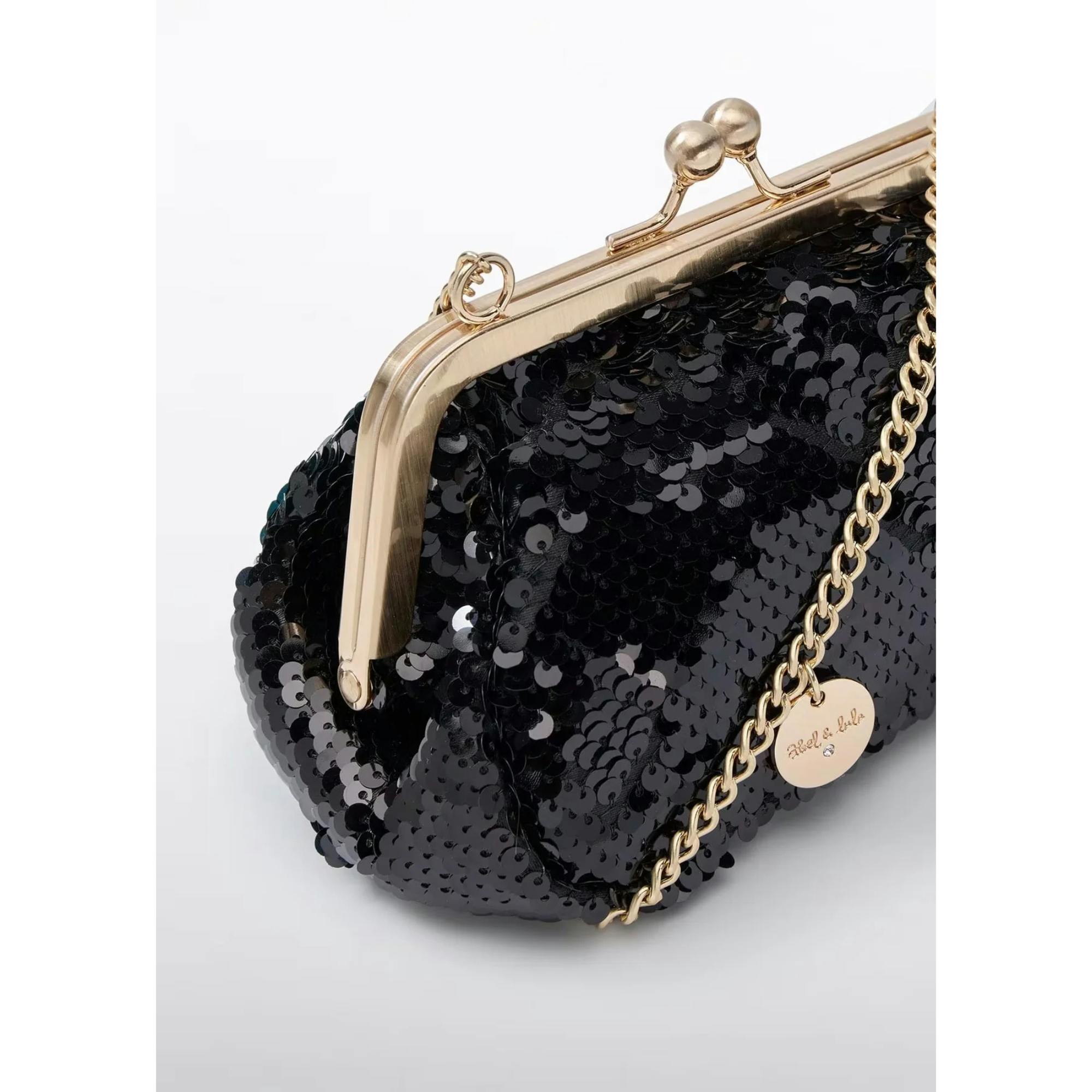 Girls Black Sequin Bag