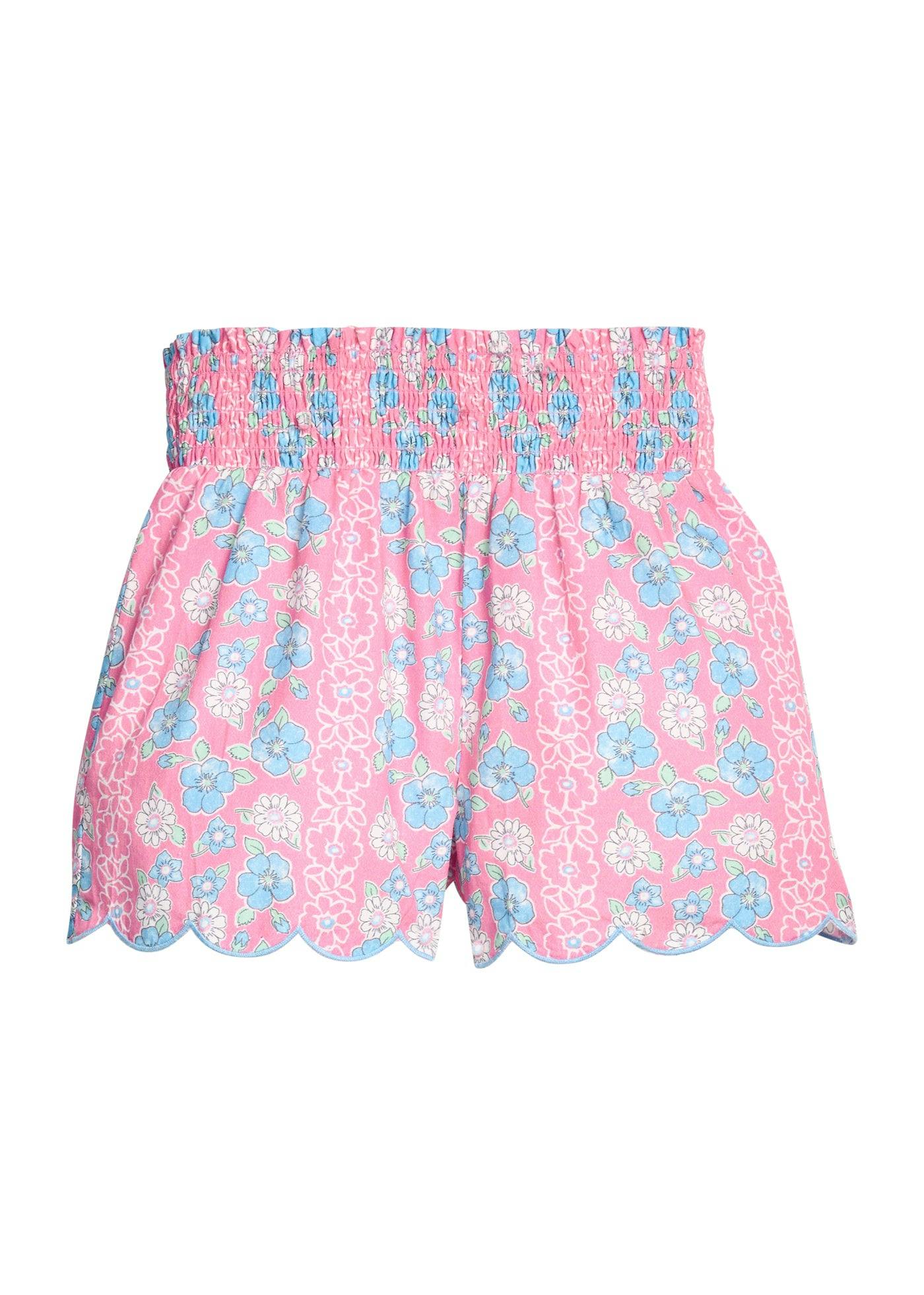 Shirred Shorts - Spring Marguerite Floral