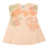 Peach Pink Animal Graphic Dress