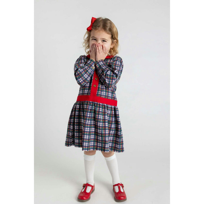 Printed Knit Plaid Dress