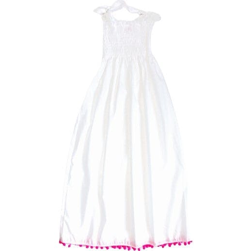 Malta Long Dress with Pompom Pink