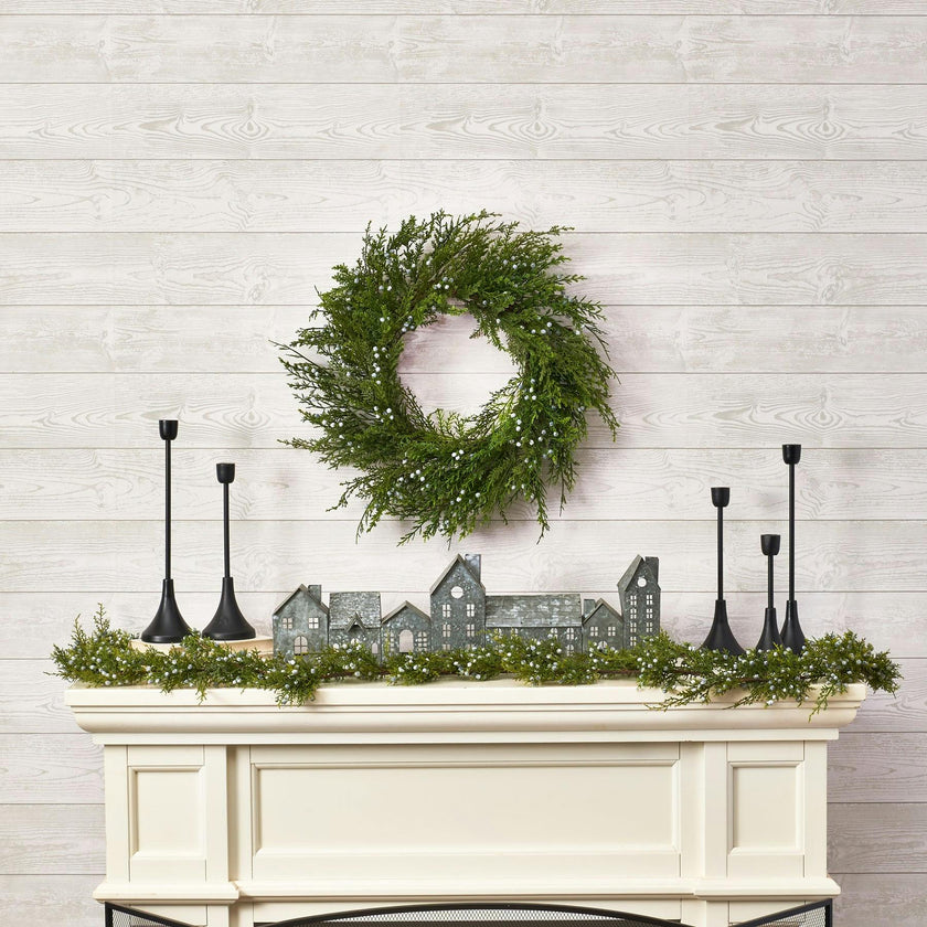 Seeding Winter Juniper Berry Greenery Classic Christmas Garland Holiday Table Runner