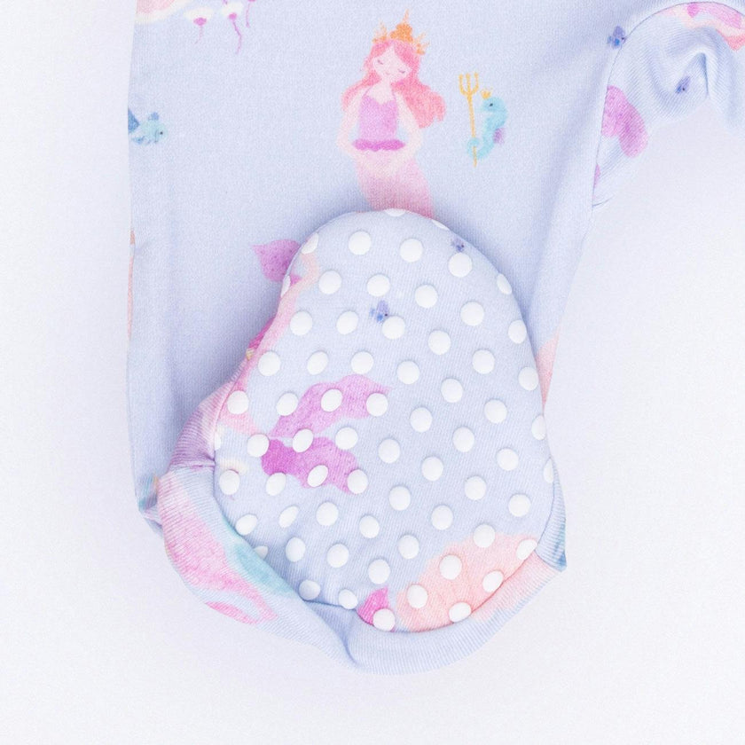 Mermaid Princesses - 2 Way Ruffle Back Zipper Footie