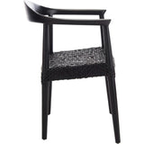 Juneau Leather Woven Accent Chair