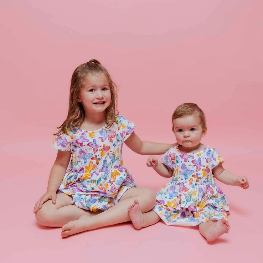 Round Neck 2-Layered Dress With Matching Bloomers