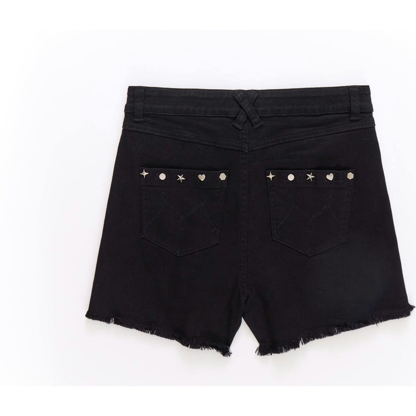 Girls Twill Stud Short in Black