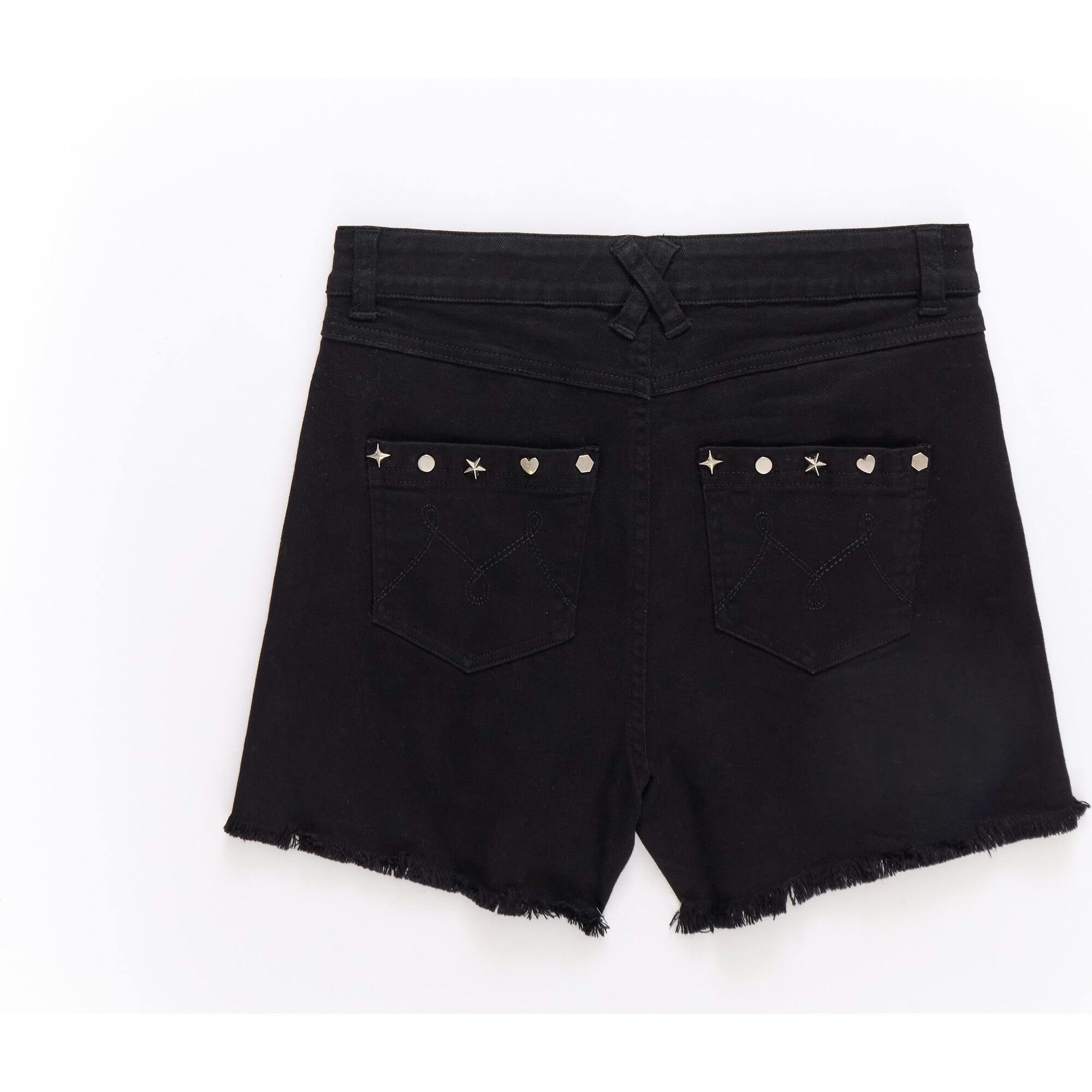Girls Twill Stud Short in Black