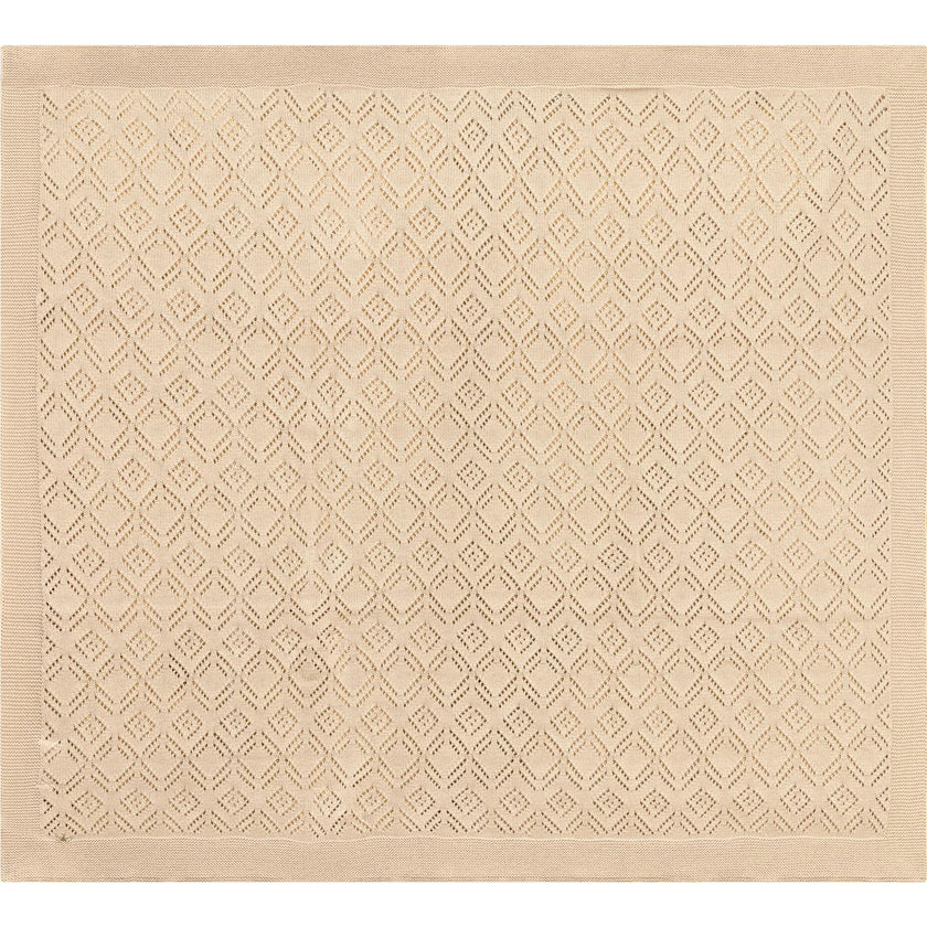 Pointelle Knit Blanket Ivory