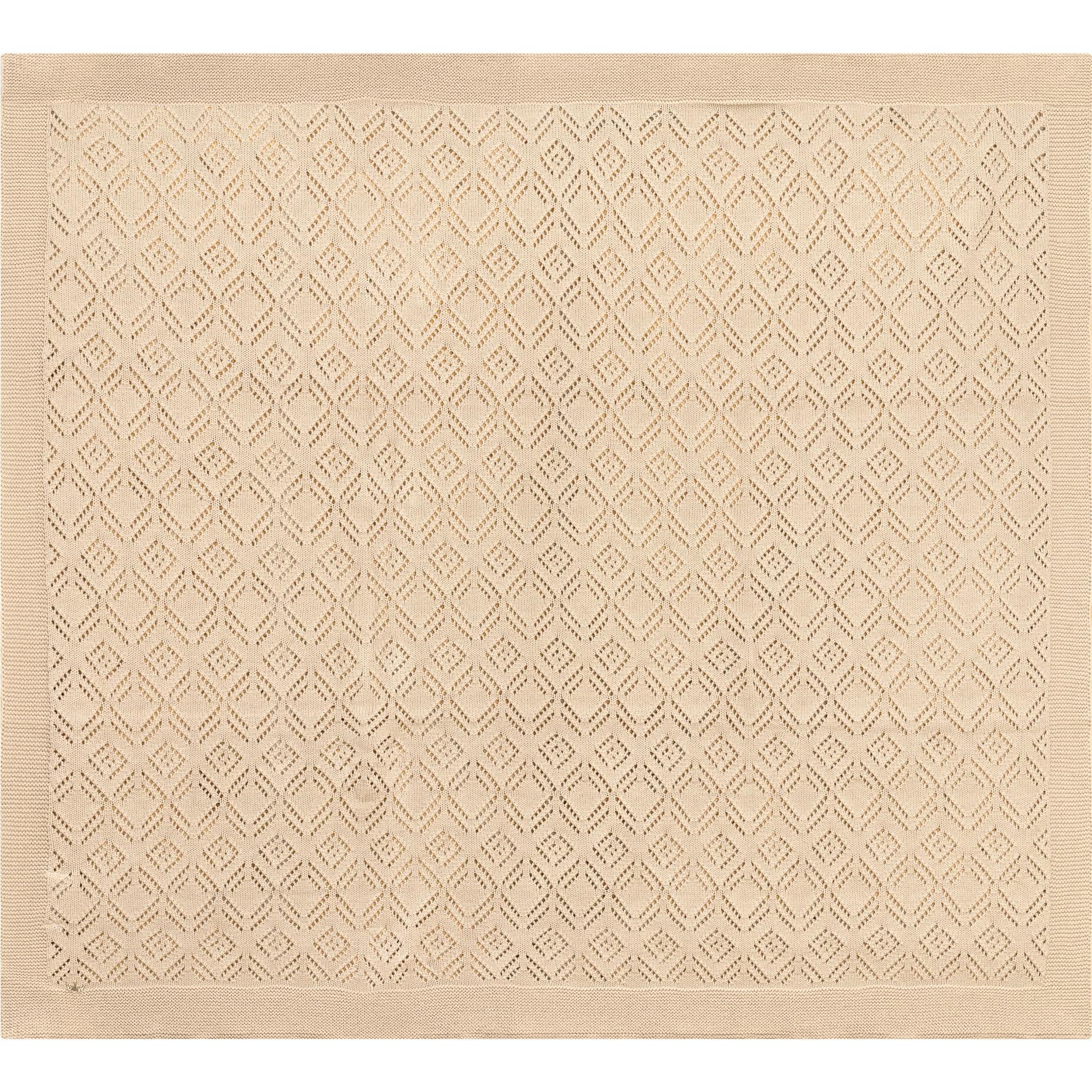 Pointelle Knit Blanket Ivory