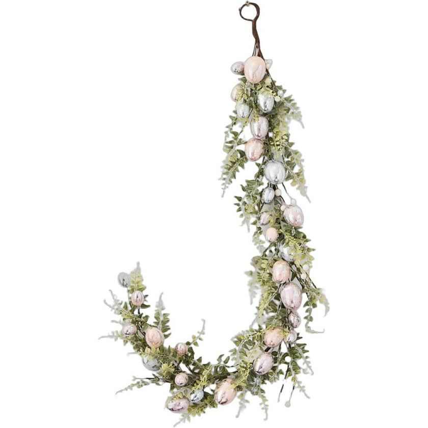 Pink, Blue and Silver Metallic Foil Speckle Easter Egg Garland