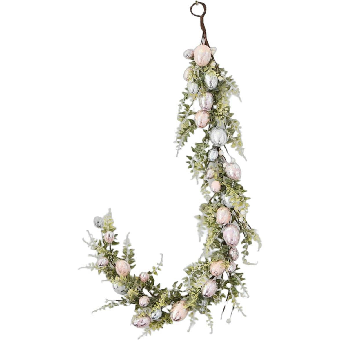 Pink, Blue and Silver Metallic Foil Speckle Easter Egg Garland