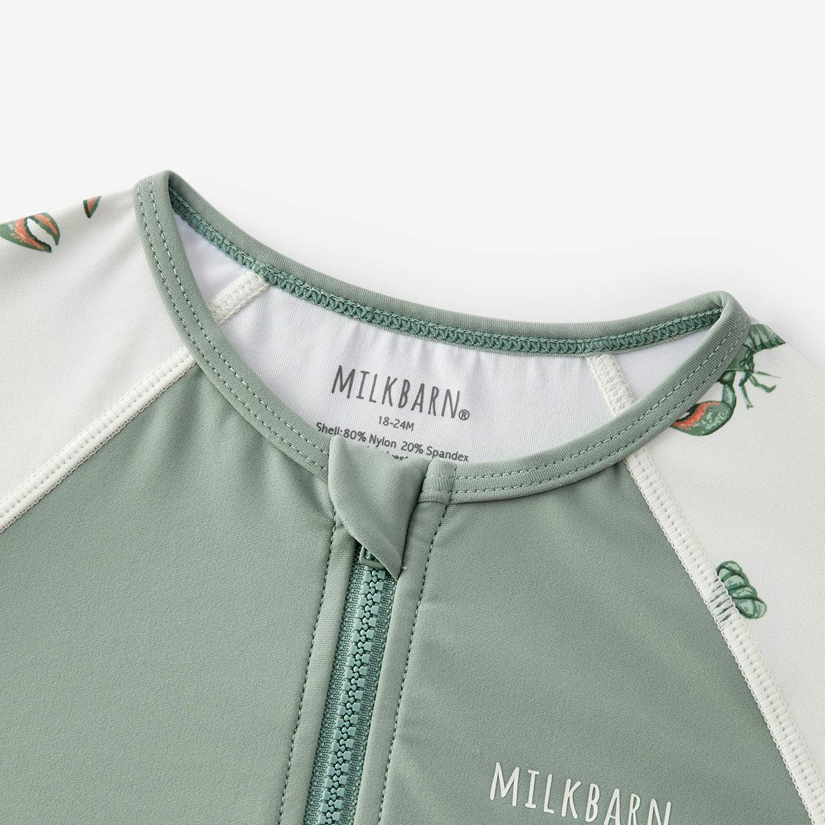 Mint Lobster Zipper Top & Swim Trunks