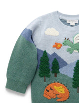 Dragon Mountain Jumper Dragon Jacquard