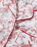 Women's Pima Pajama Set in Red Timeless Toile