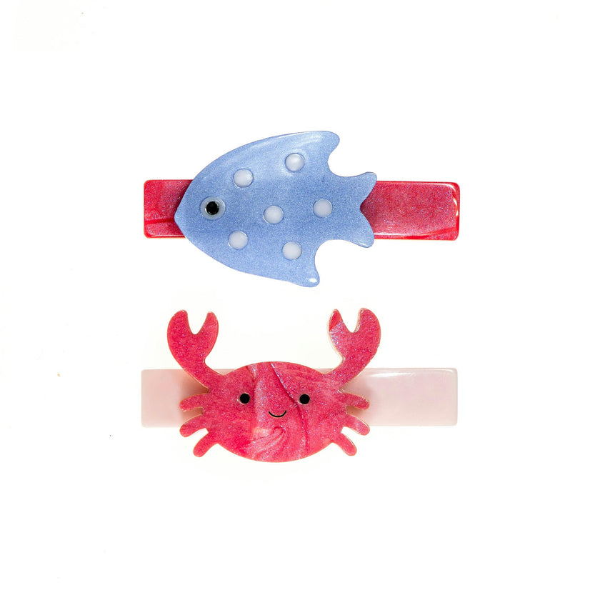 Ocean Friends Crab Hair Clips -SUM