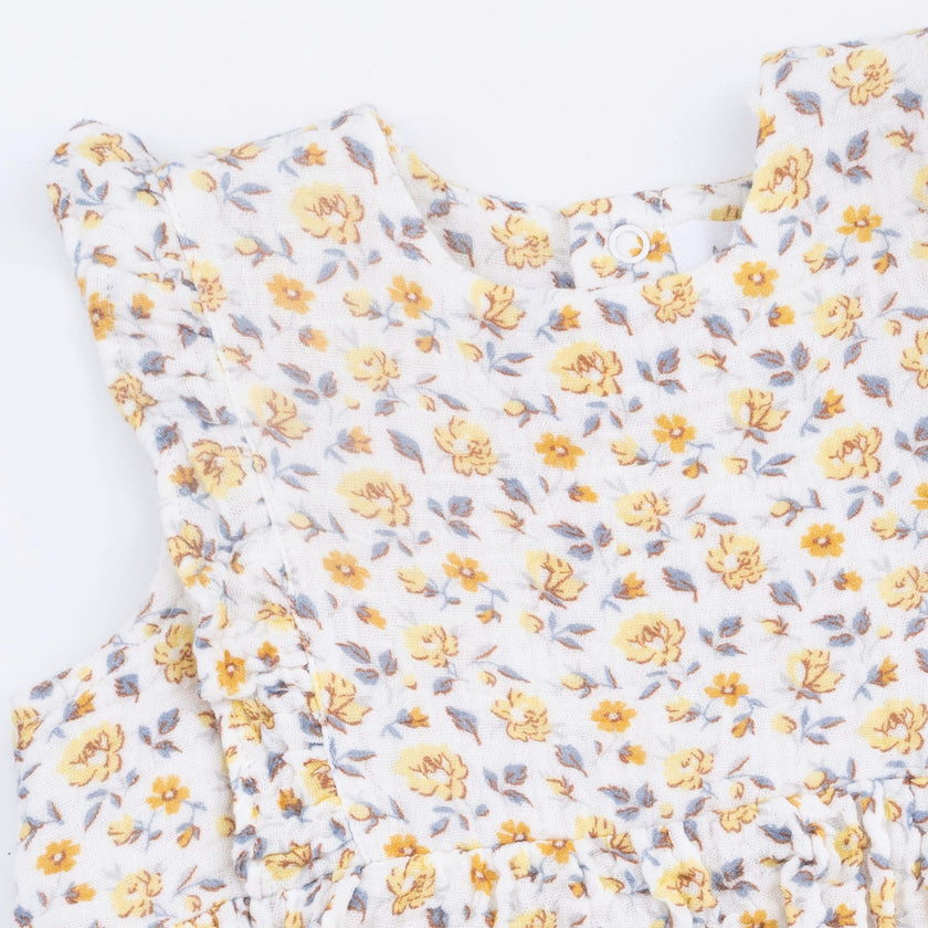 Yellow Country Roses - Ruffle Bubble Dress