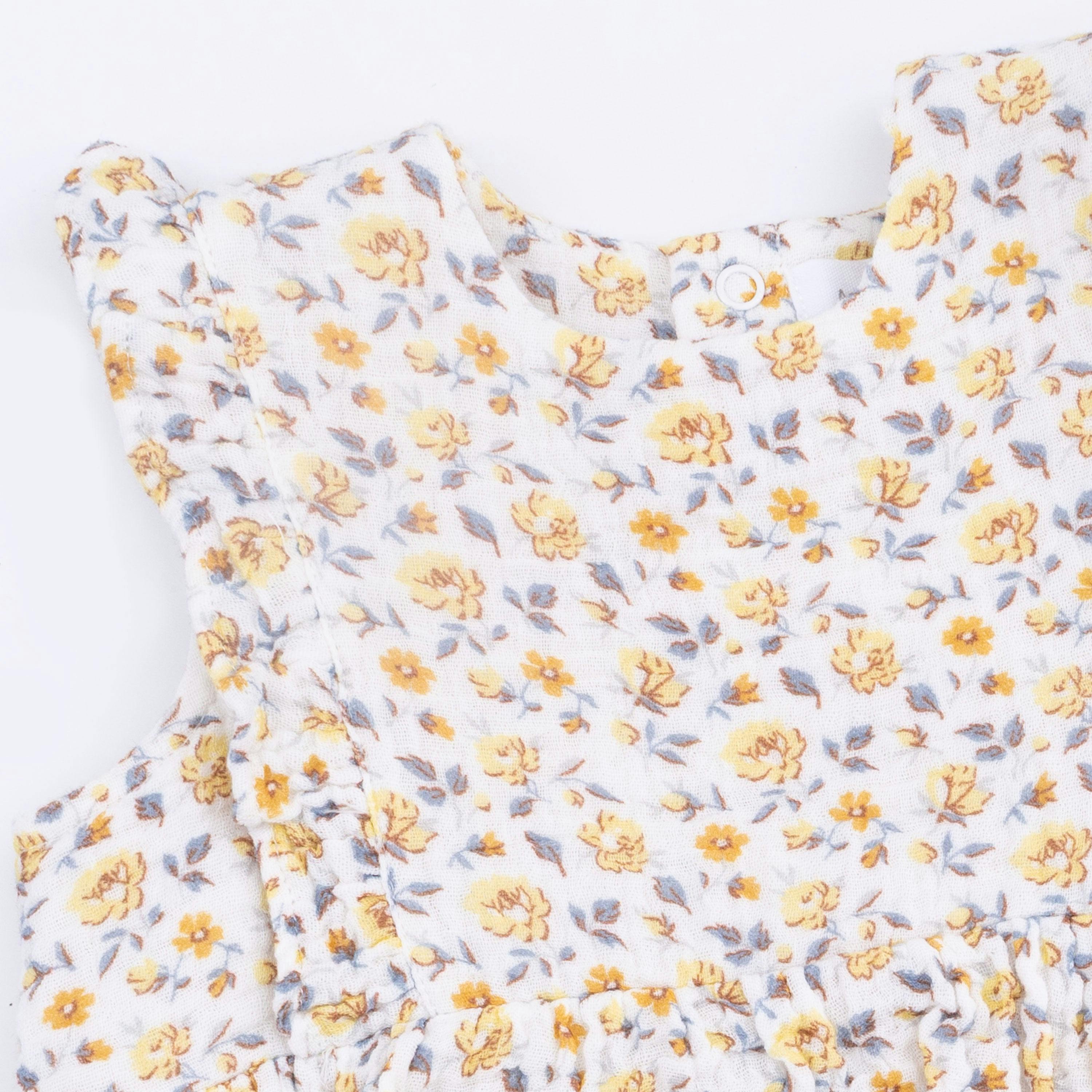 Yellow Country Roses - Ruffle Bubble Dress