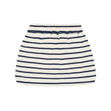 girls cream and navy stripe skirt with shorts