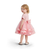 Pink Suttona Satin Bow Dress