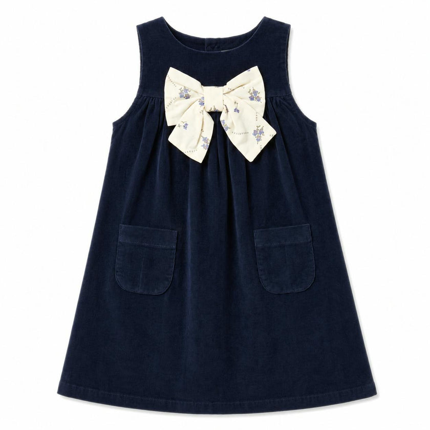 Malice Velvet Dress for Girls with a Bow