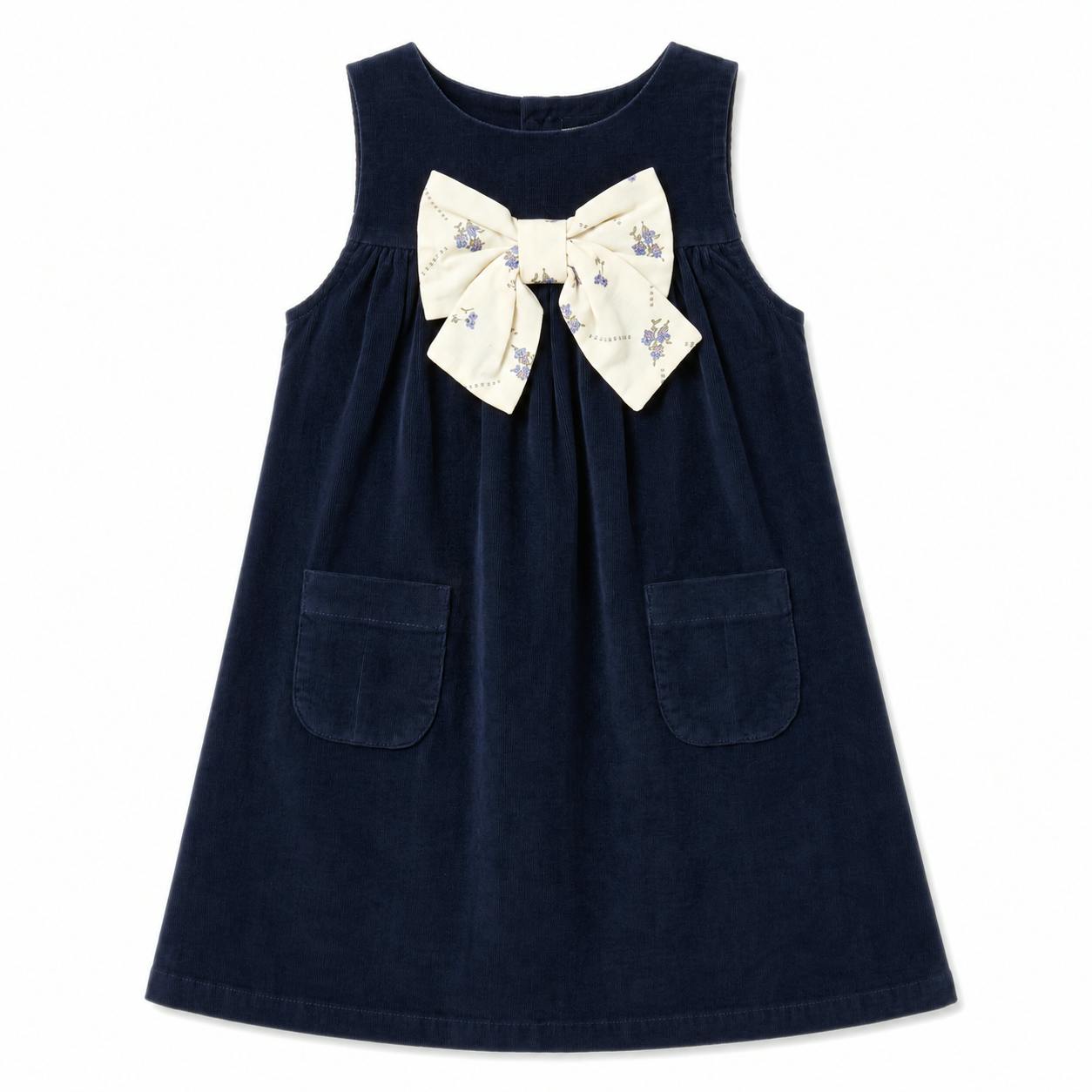 Malice Velvet Dress for Girls with a Bow