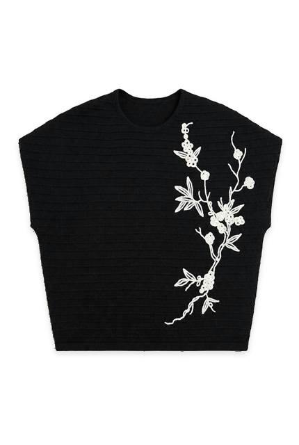 Floral Applique Sweater Vest
