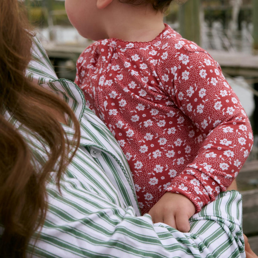 baby holiday bloom pima footie