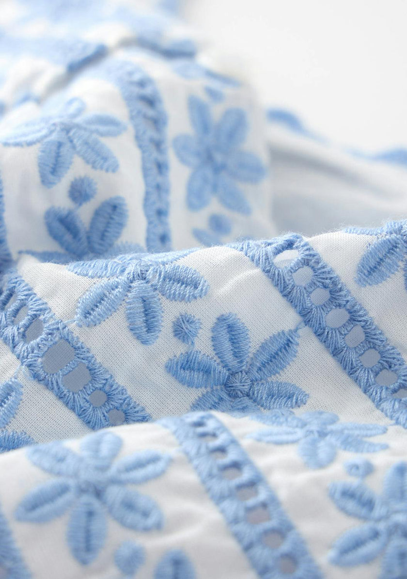 Odessa Frill Embroidered Top