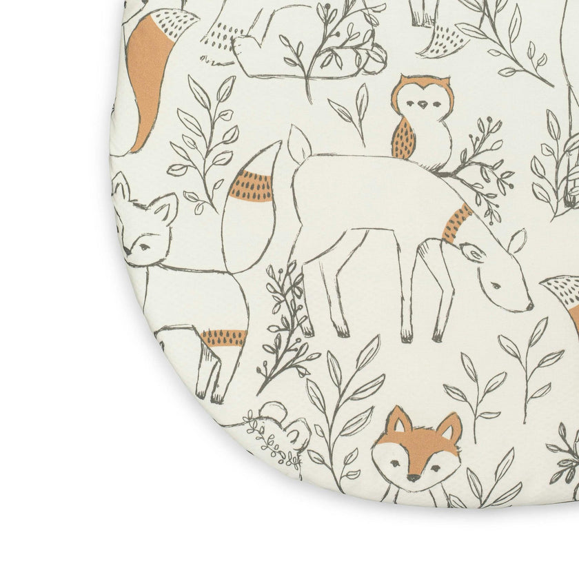 Ezra Woodland Animal Cotton Bassinet Sheet