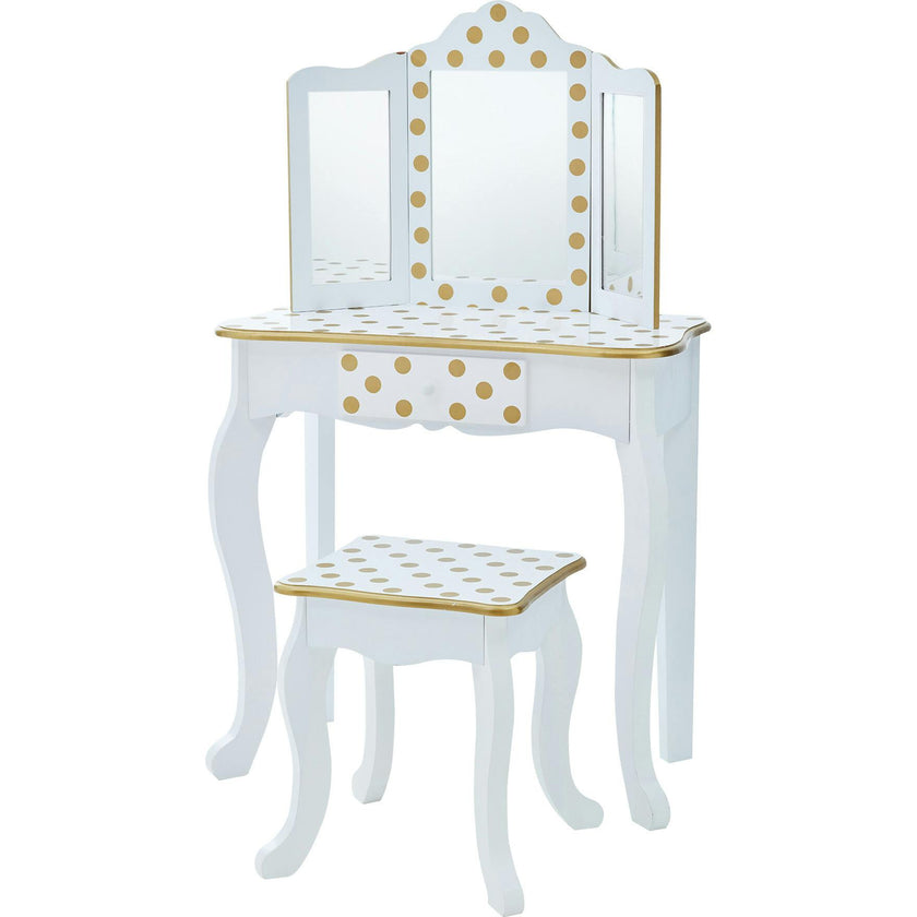 Teamson Kids Wooden Polka Dot 2-pc. Play Vanity