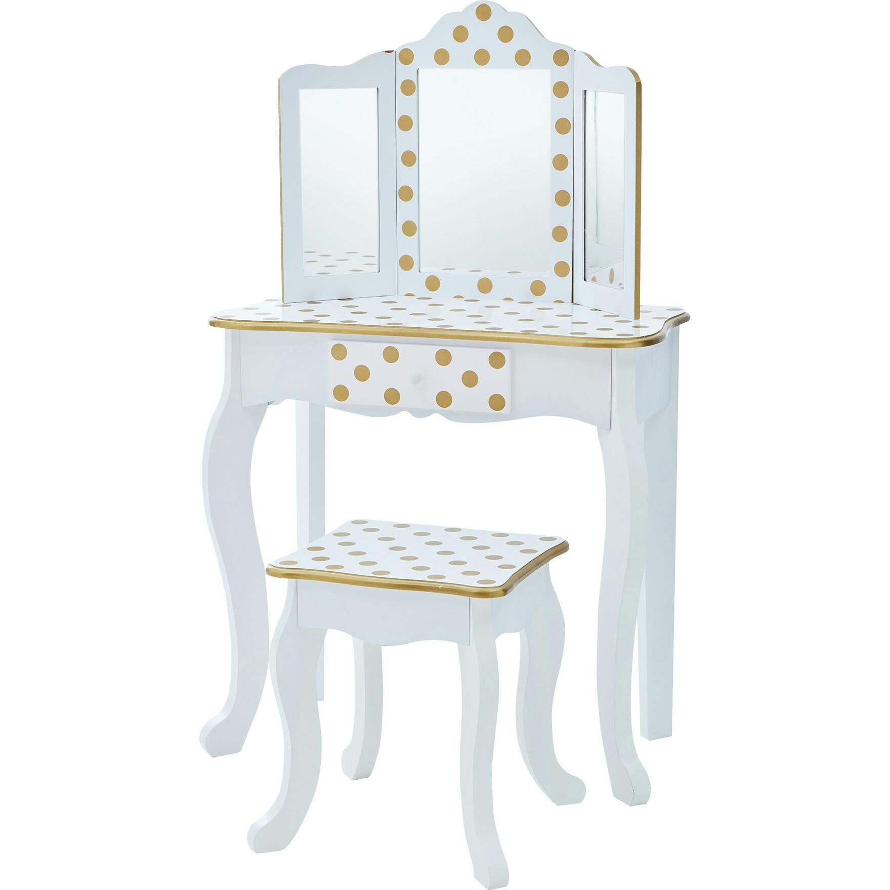 Teamson Kids Wooden Polka Dot 2-pc. Play Vanity