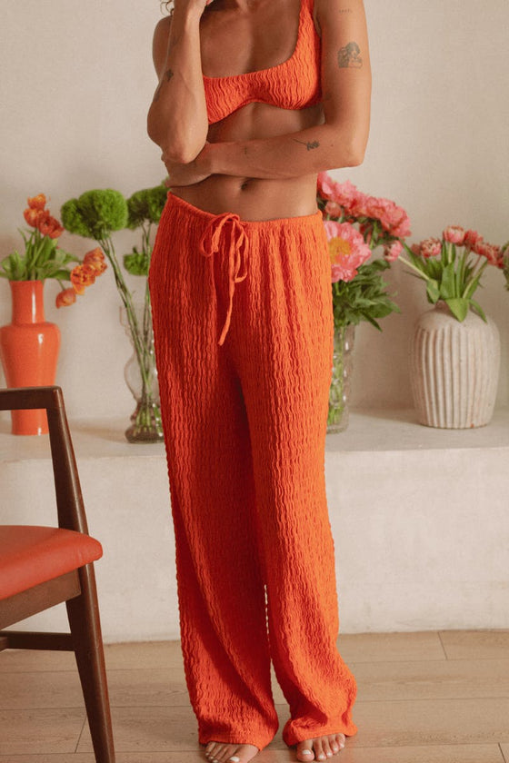 Drawstring Wide Leg Pant