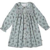 Organic Smocked Button Dress