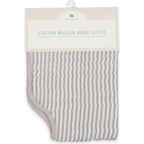 Cotton Muslin Burp Cloth - Grey Stripe