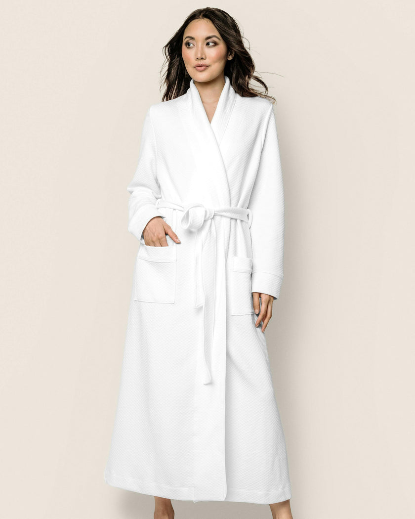Women's Pima Jacquard Ophelia Robe in White