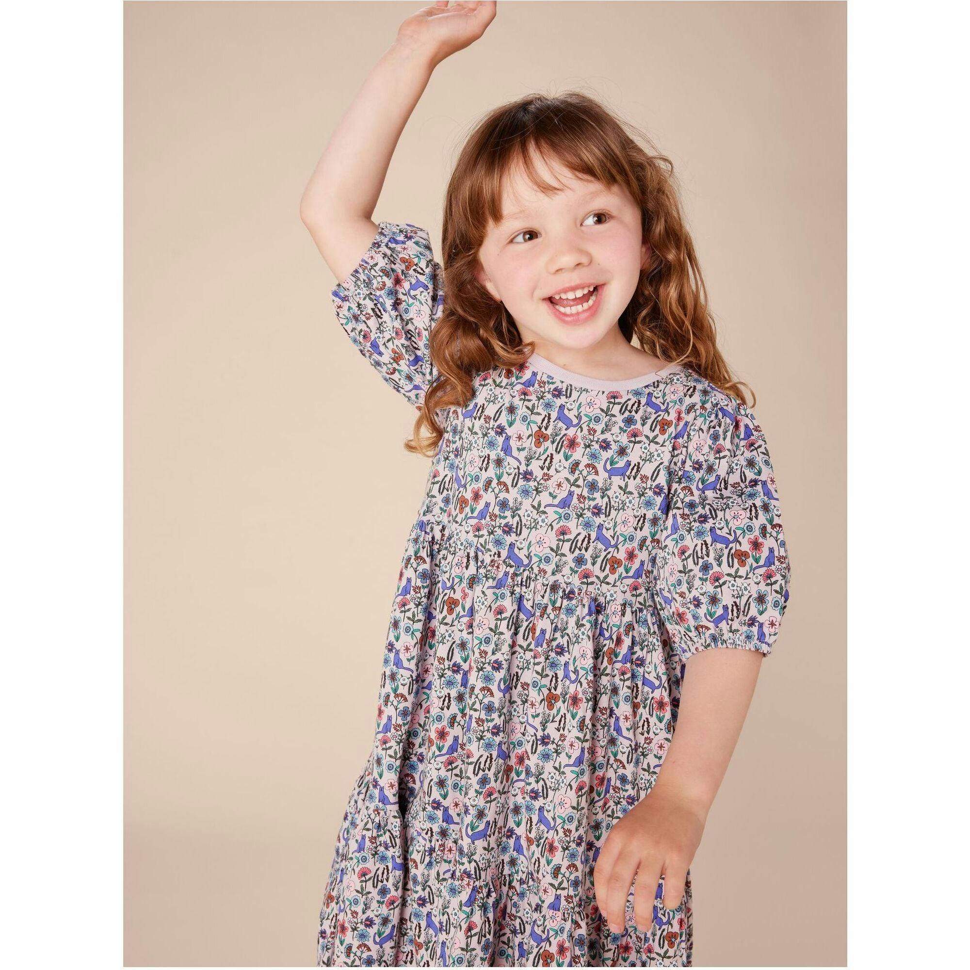 Flowy Tiered Midi Dress, Brown
