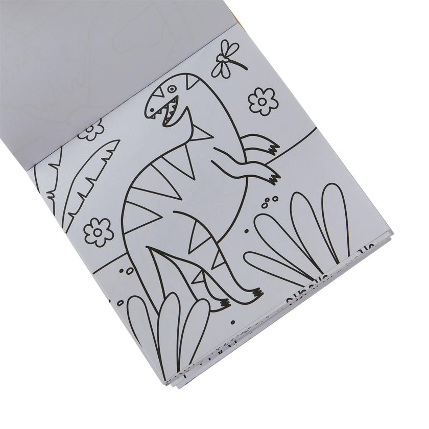 Carry Along! Coloring Book and Crayon Set - Dinoland - Set of 9 Crayons