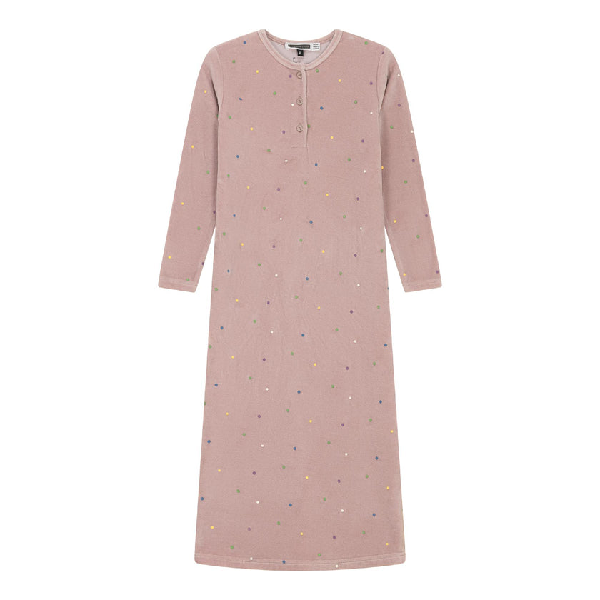 Dot Print Velour Dress