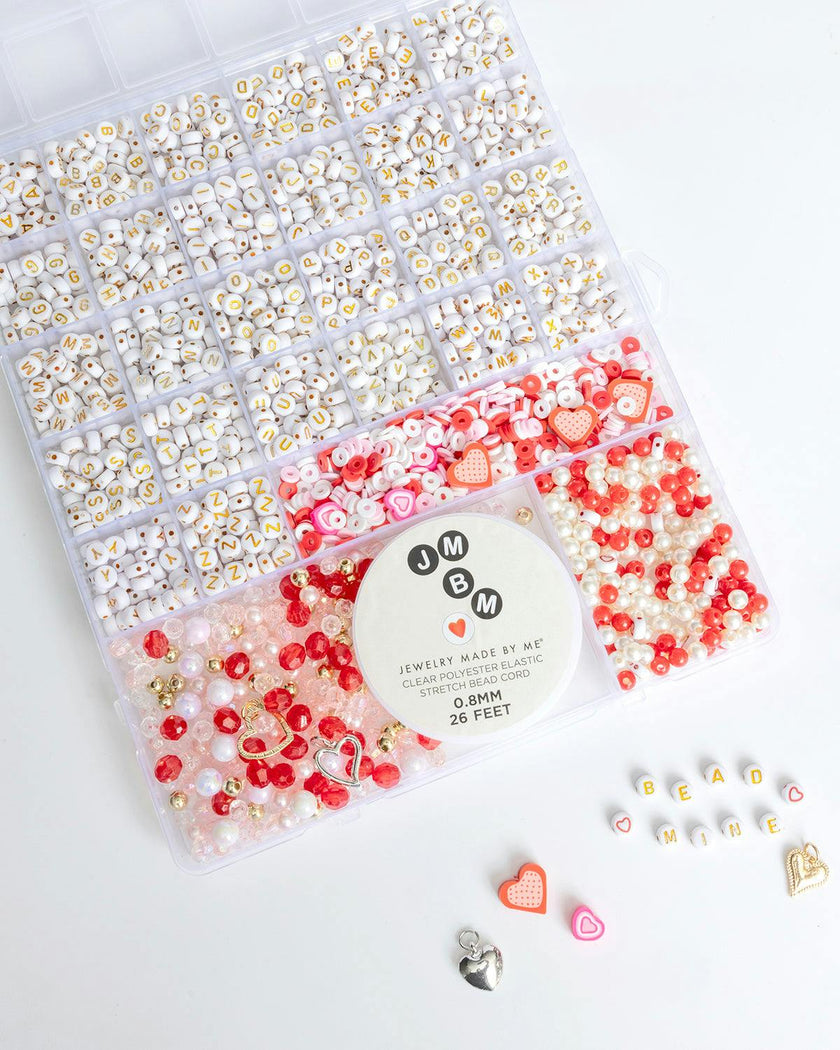 Extra Large Red, Pink, Gold, and Pearl Valentine DIY Bead Box