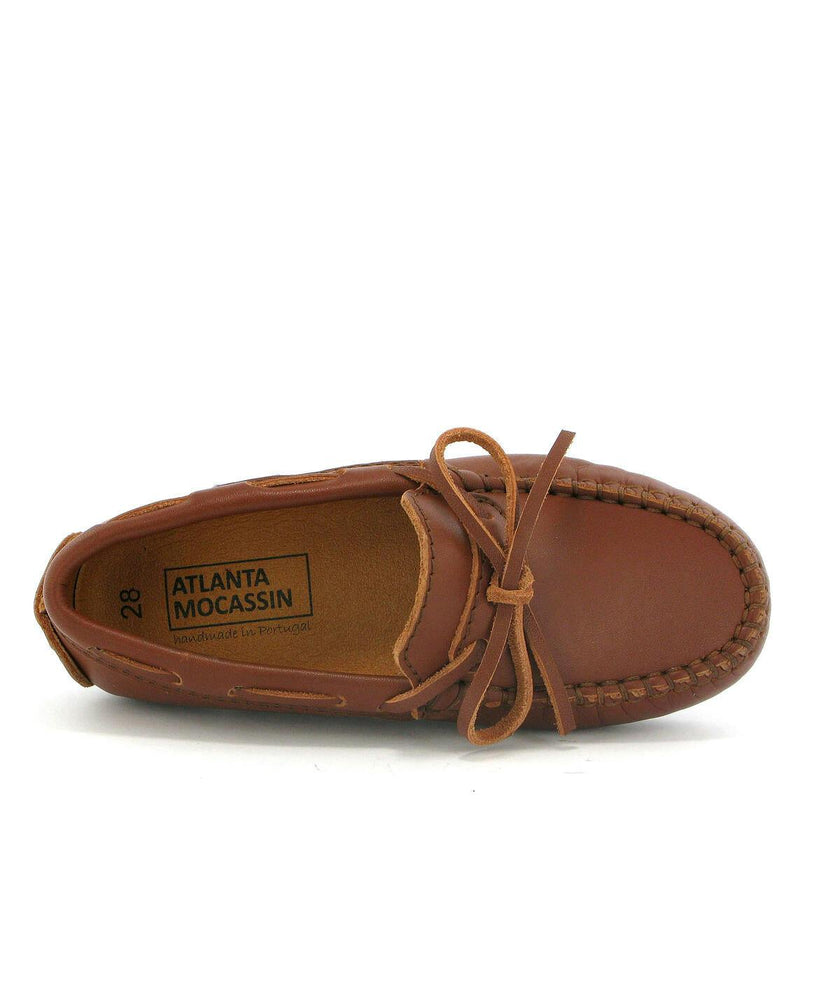 Laces Moccasin in Smooth Leather, Cuoio