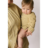 Dijon Gingham Long Sleeve One-Piece, Yellow