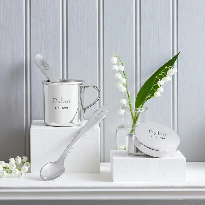 Personalized Heirloom Baby Cup - Modern Engraving