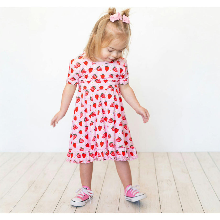 Strawberry Fields Twirl Dress, Pink