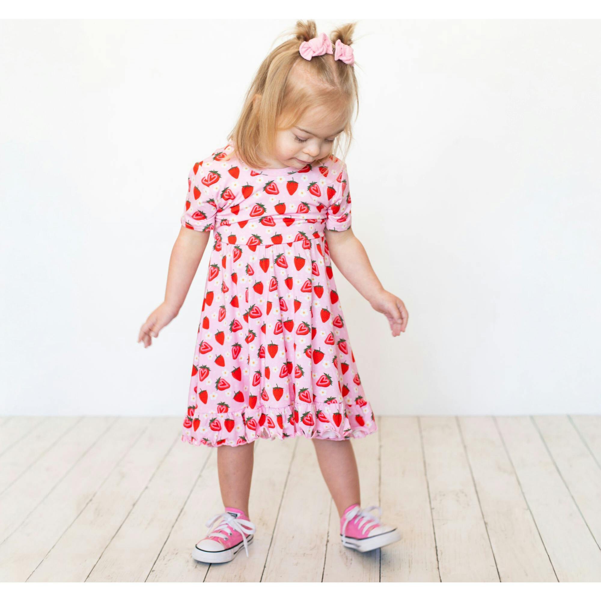 Strawberry Fields Twirl Dress, Pink