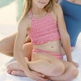 Girls Poppy Gingham Smocked Halter Bikini