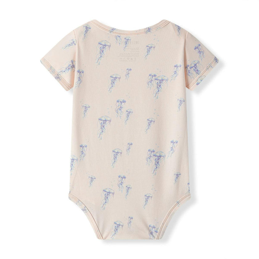 Sunset Jellyfish Cotton Stretch Short Sleeve One Piece